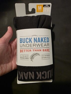 Mens Buck Naked Long Boxer Breif Medium Black New